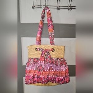 Pink and Tan Women's Tote Bag- LIKE NEW
